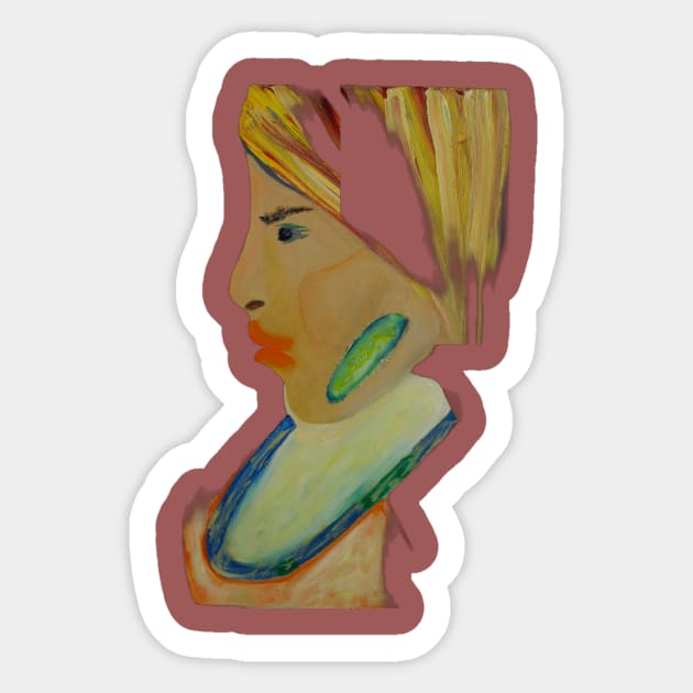 female portrait street art on canvas Sticker by JAHART001